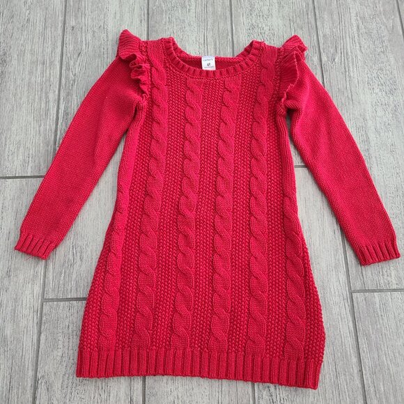 Carter’s Toddler Girls Red Cable Knit Sweater Dress Size 4T - Picture 4 of 10